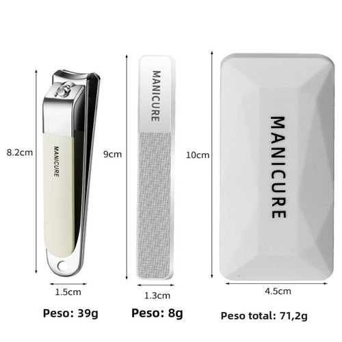 Premium Nail Clipper Set with Nano Glass Nail File, High Carbon Steel Sharp Fingernail & Toenail Clippers, Ergonomic Manicure Set with Storage Case for Home Travel Daily Grooming